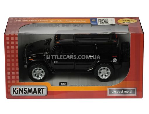 Іграшкова металева машинка Kinsmart Hummer H2 2008 SUV 1:32 чорний KT7006WBL фото