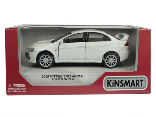 Іграшкова металева машинка Kinsmart Mitsubishi Lancer Evolution X 2008 білий KT5329WW фото