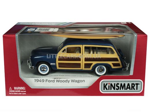 Іграшкова металева машинка Kinsmart Ford Woody wagon 1949 синій з дошкою KT5402WS1B фото