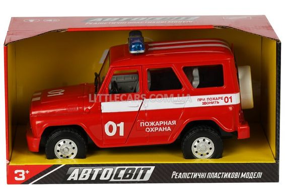 Іграшкова машинка Автосвіт УАЗ Hunter пожежна охрана AS1920 фото