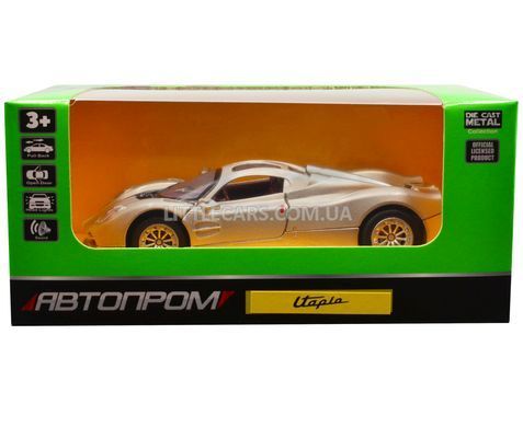 Іграшкова металева машинка Pagani Utopia 2022 1:32 Автопром 68727 бежева 68727BG фото