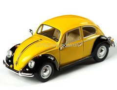 Іграшкова металева машинка Kinsmart Volkswagen Classical Beetle 1967 1:24 жовто-чорний KT7002WEY фото