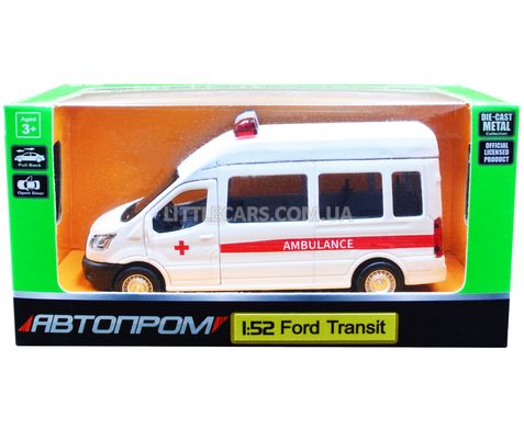 Модель машины Ford Transit Ambulance скорая помощь 1:52 Автопром 4373 белый 4373A фото