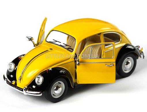 Іграшкова металева машинка Kinsmart Volkswagen Classical Beetle 1967 1:24 жовто-чорний KT7002WEY фото