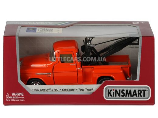 Іграшкова металева машинка Kinsmart Chevrolet 3100 Stepside 1955 Tow truck помаранчевий KT5378WO фото