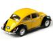 Іграшкова металева машинка Kinsmart Volkswagen Classical Beetle 1967 1:24 жовто-чорний KT7002WEY фото 3