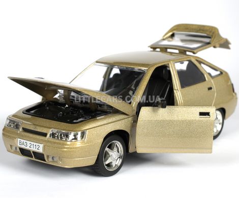 Металлическая модель машины Автопром ВАЗ 2112 1:22 золотая 2112G фото