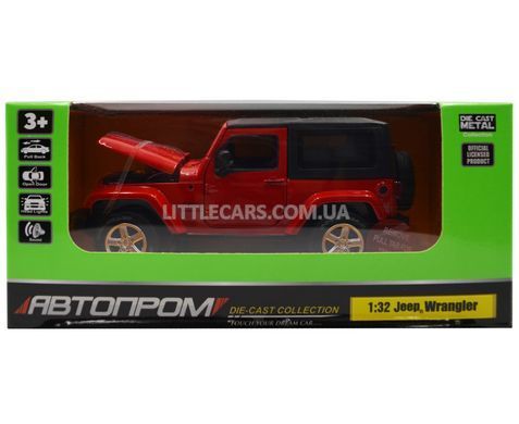Іграшкова металева машинка Автопром 68331 Jeep Wrangler 1:31 червоний 68331R фото
