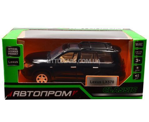Металева модель машини Lexus LX570 Автопром 68301 1:34 чорний 68301BL фото