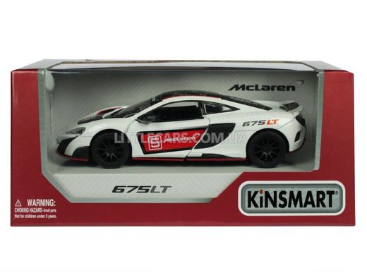 Іграшкова металева машинка Kinsmart McLaren 675LT білий з наклейкою KT5392WFW фото