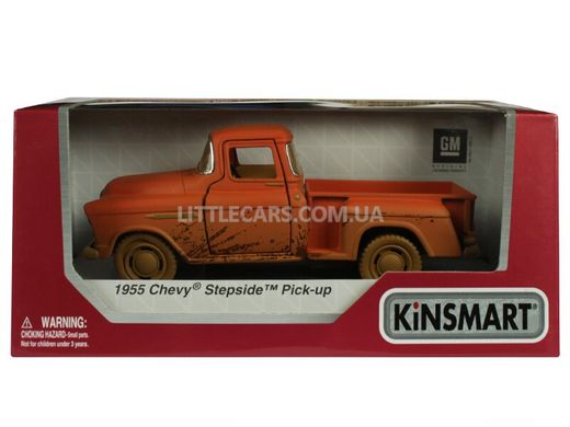 Іграшкова металева машинка Kinsmart Chevrolet Chevy Stepside Pick-UP 1955 брудно-червоний KT5330WYR фото