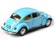 Моделька машины Kinsmart Volkswagen Classical Beetle 1967 1:24 голубой KT7002WYLB фото 3