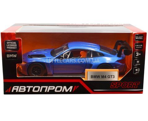 Іграшкова машинка BMW M4 GT3 1:32 Автопром 68715 синя 68715B фото
