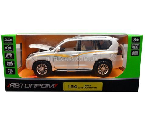 Металева модель машини Toyota Land Cruiser Prado 2018 Автопром 68270 1:24 білий 68270AW фото