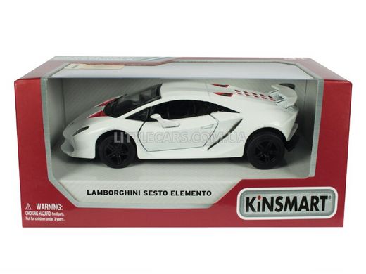 Іграшкова металева машинка Kinsmart Lamborghini Sesto Elemento біла KT5359WW фото