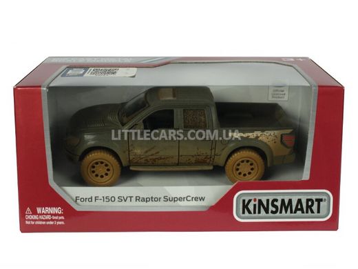 Іграшкова металева машинка Kinsmart Ford F-150 Raptor брудно-зелений KT5365WYGR фото