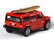 Іграшкова металева машинка Kinsmart Hummer H2 SUV 2008 червоний з дошкою для серфінгу KT5337WS1R фото 3