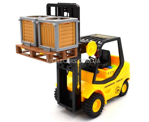 Іграшка навантажувач з палетою та коробками Автопром AP9910ABC 1:16 жовтий AP9910ABC3 фото