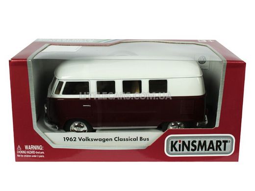 Іграшкова металева машинка Kinsmart Volkswagen Classical Bus 1962 темно-червоний KT5060WDR фото