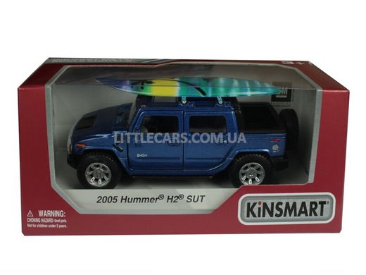 Іграшкова металева машинка Kinsmart Hummer H2 SUT 2005 синій з дошкою для серфінгу KT5097WSB фото