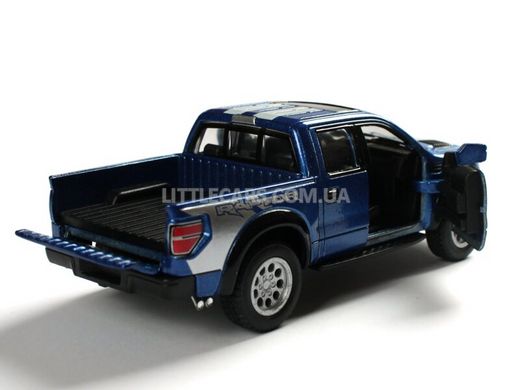 Іграшкова металева машинка Kinsmart Ford F-150 SVT Raptor Super Crew синій з наклейкою KT5365WFB фото