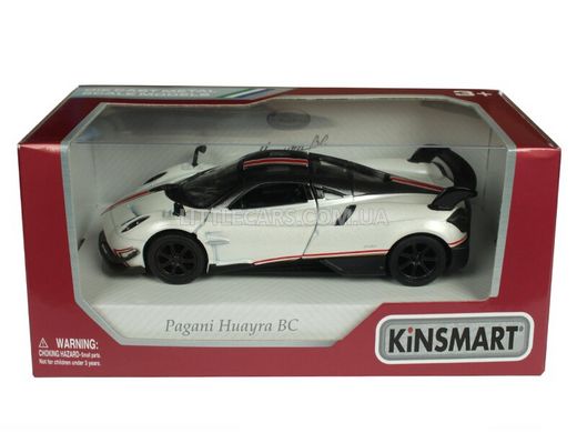Іграшкова металева машинка Kinsmart Pagani Huayra BC біла з наклейкою KT5400WFW фото