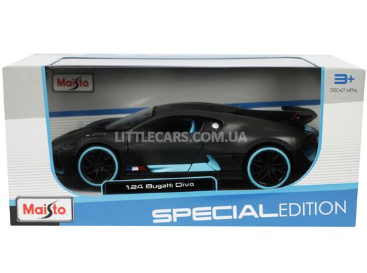 Колекційна металева машинка Maisto Bugatti Divo 1:24 чорно-сірий 31526DG фото