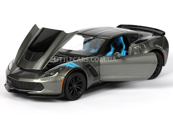 Колекційна металева машинка Maisto Chevrolet Corvette Grand Sport 2017 1:24 сірий 31516G фото