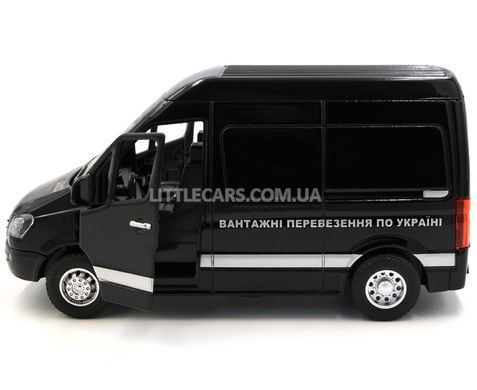 Іграшковий Mercedes-Benz Sprinter W906 L1 "Вантажні перевезення по Україні" 1:42 Автопром AP7544ABCD чорний AP7544ABCDBL фото