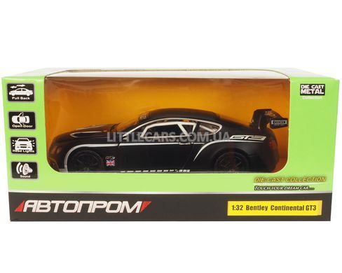 Іграшкова металева машинка Автопром 68353 Bentley Countinental GT3 1:32 матовий чорний 68353BL фото