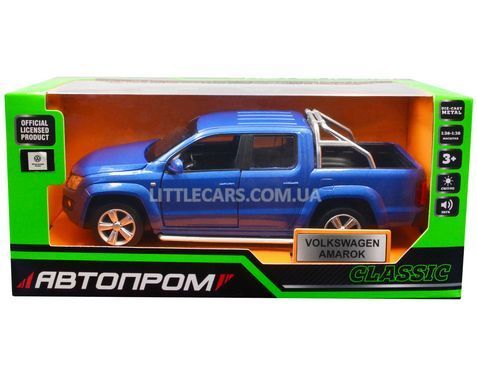 Іграшкова машинка Volkswagen Amarok 1:30 Автопром 68365 синій 68365B фото