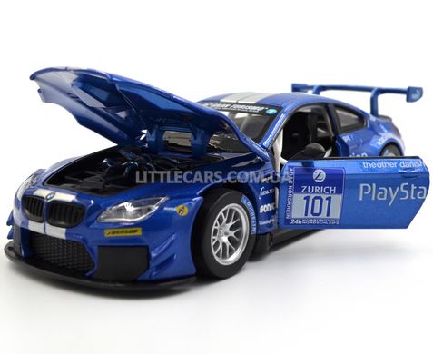 Іграшкова металева машинка Автопром 68325 BMW M6 GT3 Gran Turismo 1:32 синя 68325B фото