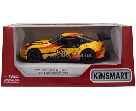 Іграшкова металева машинка Kinsmart KT5421WF Toyota GR Supra Racing Concept 1:34 жовта з наклейкою KT5421WFY фото