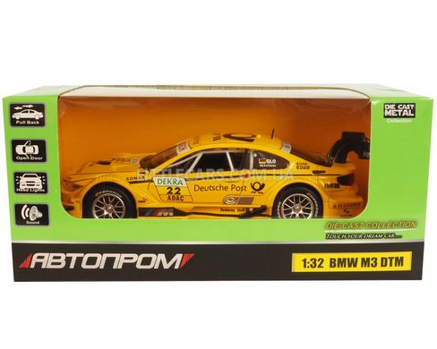 Іграшкова металева машинка Автопром 7854 BMW M3 DTM 1:32 жовтий 7854Y фото