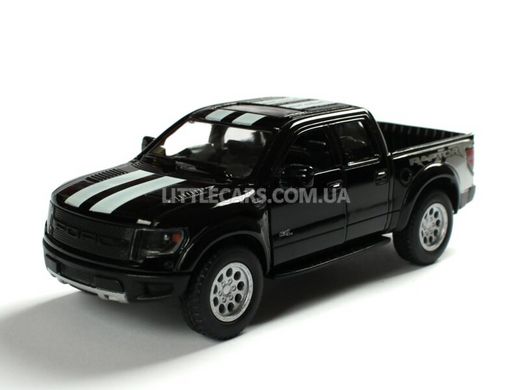 Моделька машины Kinsmart Ford F-150 SVT Raptor Super Crew черный с наклейкой KT5365WFBL фото