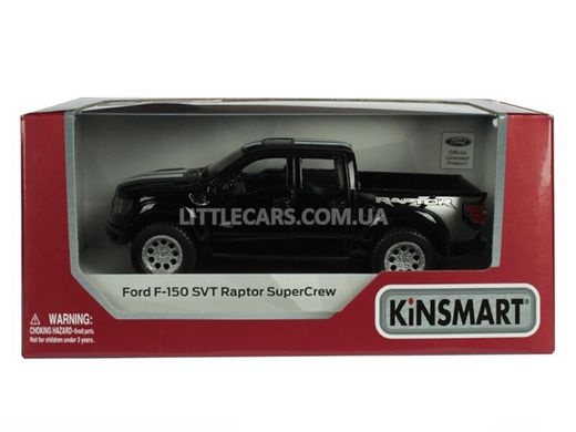 Іграшкова металева машинка Kinsmart Ford F-150 SVT Raptor Super Crew чорний з наклейкою KT5365WFBL фото