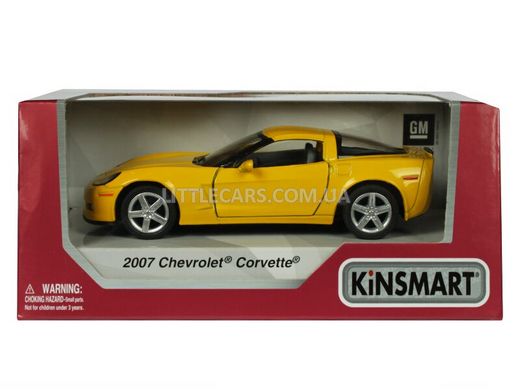 Металлическая модель машины Kinsmart Chevrolet Corvette 2007 желтый KT5320WY фото