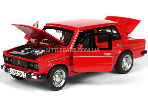 Іграшкова металева машинка Lada 2106 Автопром 7642 1:28 червона 7642R фото