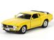 Іграшкова металева машинка Welly Ford Mustang Boss 302 1970 жовтий 49767Y фото 1